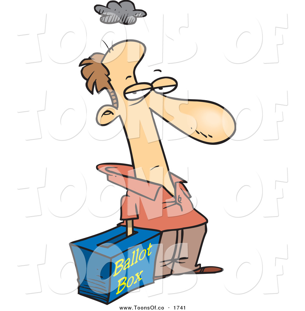 1024x1044 Vector Cartoon Of Grumpy White Voter Person With His Hand In