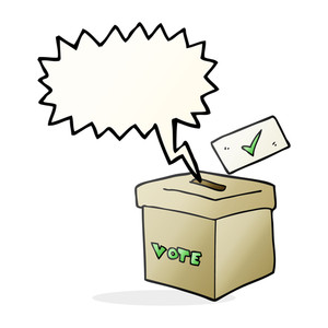 300x300 Freehand Drawn Cartoon Ballot Box Royalty Free Stock Image
