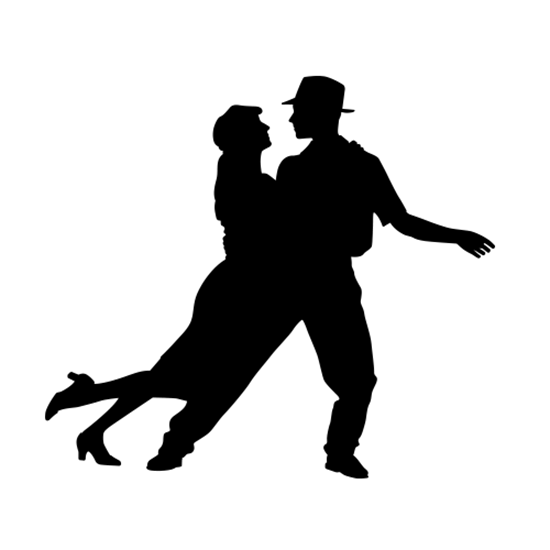 550x550 Dance Silhouette Decals (Dance Studio Decor) Dancing Couple
