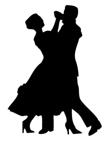 363x480 Ballroom Dancers Silhouette Decal Sticker
