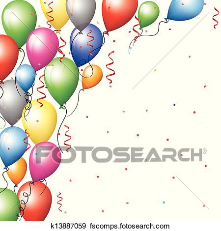 450x470 Clip Art Of Baloon Border K13887059