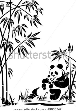 318x470 Clip Art Panda With Bamboo A Bubble Clipart