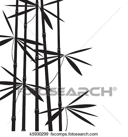 440x470 Clip Art Of Black And White Bamboo K5930299