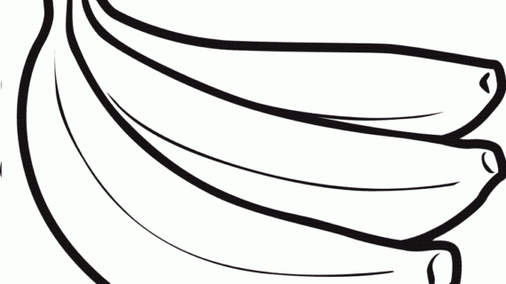 570x320 Banana Drawing For Kids