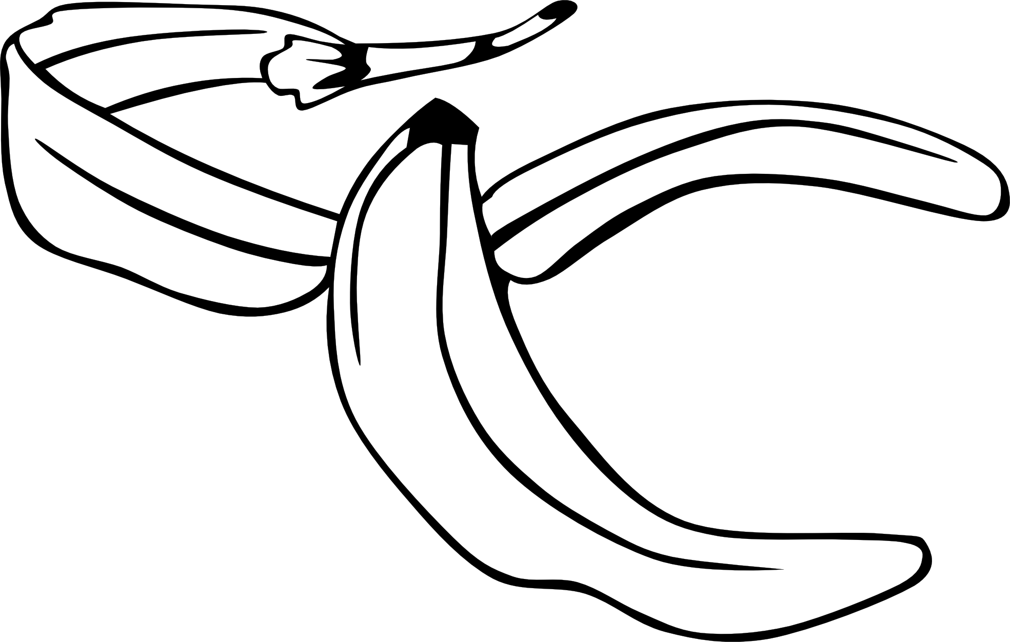 1969x1252 Banana Leaf Clipart Black And White