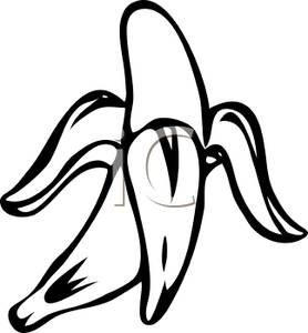 278x300 Image Black And White Half Peeled Banana
