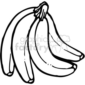 300x300 Royalty Free Banana 3 Bunch 387542 Vector Clip Art Image