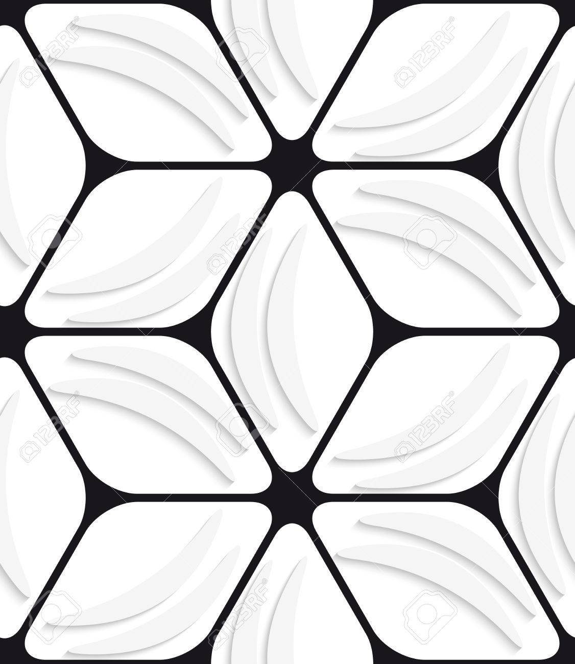 1126x1300 White Banana Shapes With Cut Out Of Paper Effect And Black Hexagon