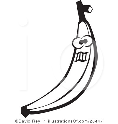 400x420 Banana Black And White Clipart