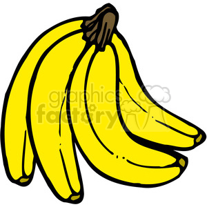 300x300 Royalty Free Yellow Banana 3 Bunch 387554 Vector Clip Art Image