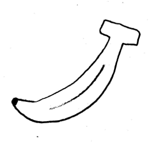 300x300 Banana Clipart B W