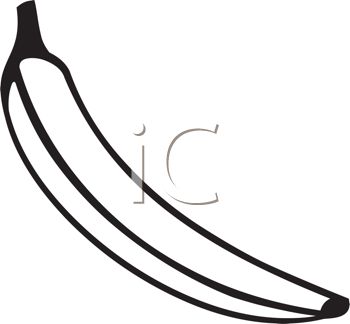 350x324 Picture Of A Banana In Black And White In A Vector Clip Art