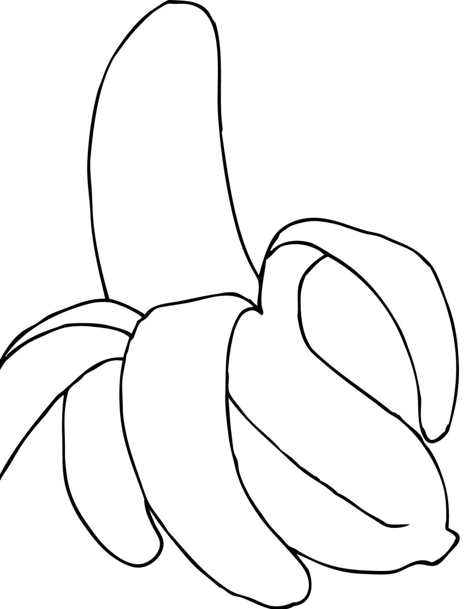 927x1200 Banana Outline Clipart