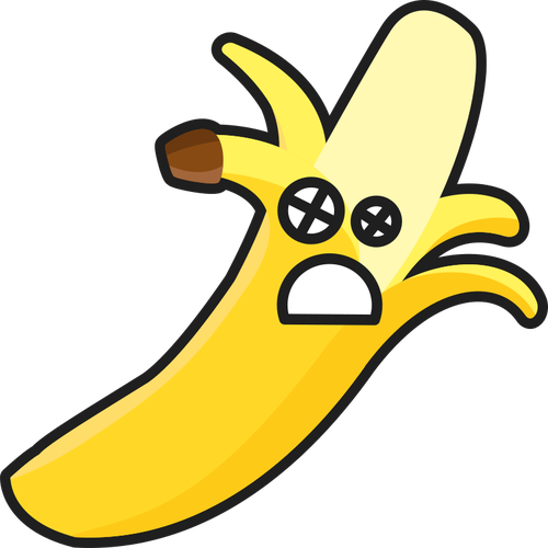 500x500 Scared Banana Vector Drawing Public Domain Vectors