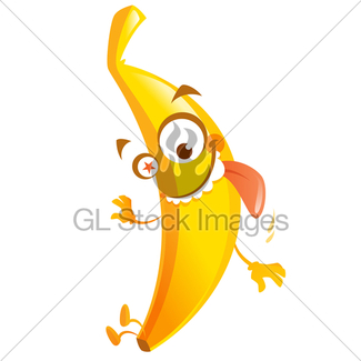 325x325 Happy Cartoon Banana Character Gl Stock Images