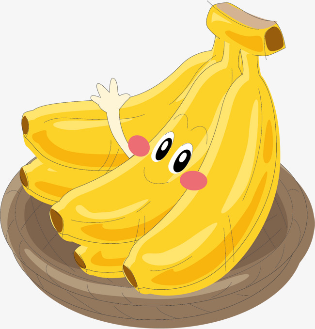 650x679 Vector Cute Hand Painted Style Waving Banana, Vector Diagram