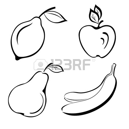450x450 Outline Black And White Image Of A Pineapple Royalty Free Cliparts