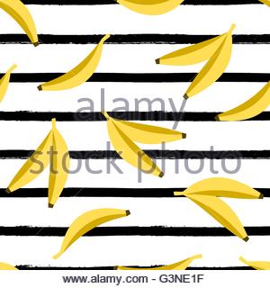 300x320 Seamless Repeating Pattern With Bananas On Black And White Dots