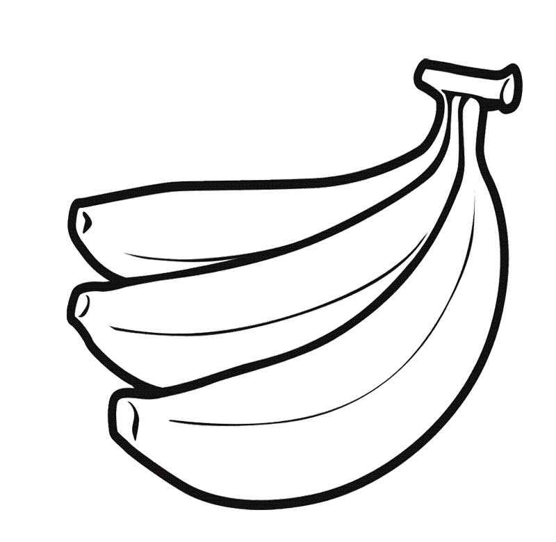 800x780 Banana Clipart Black And White