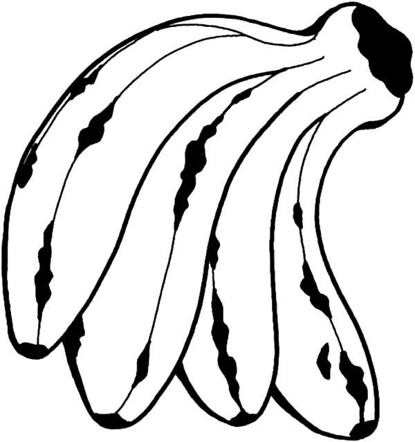 600x639 Banana Clipart Coloring