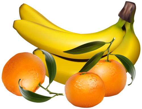 500x382 Bananas And Tangerines Png Clipart Frutas Clip Art