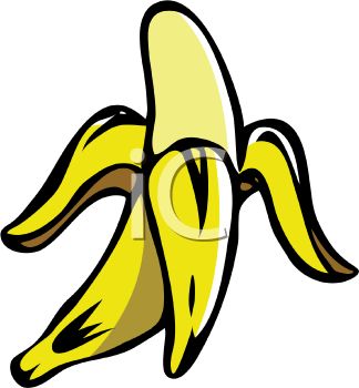 324x350 Picture Of A Half Peeled Banana In A Vector Clip Art Illustration