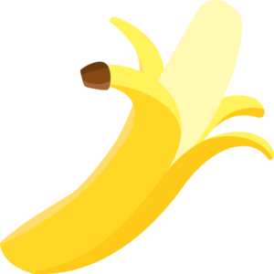 300x300 Simple Peeled Banana Clip Art
