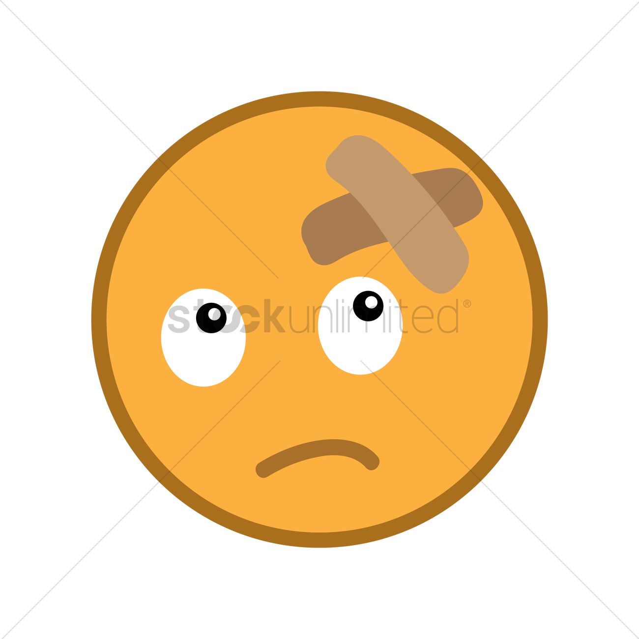 1300x1300 Emoticon With Band Aid Vector Image