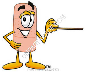 300x253 Illustration Of A Cartoon Band Aid Character Holding A Pointer