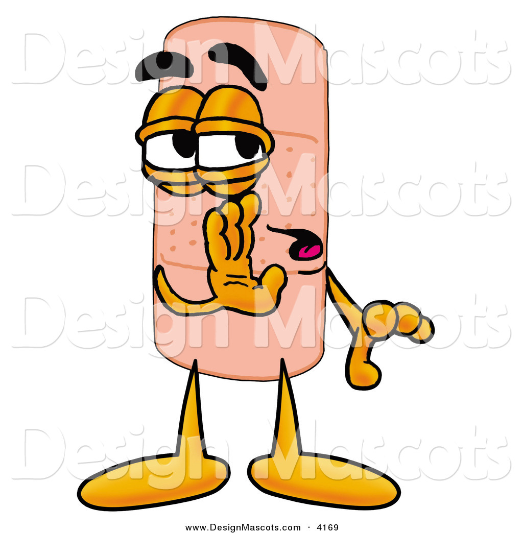 1024x1044 Stock Mascot Cartoon Of A Sneaky Bandaid Bandage Mascot Cartoon