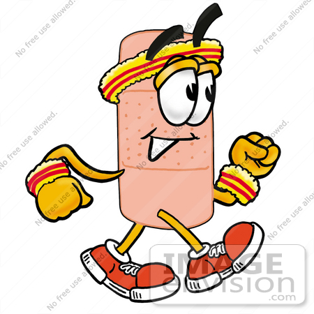 450x450 Clip Art Graphic Of A Bandaid Bandage Cartoon Character Speed