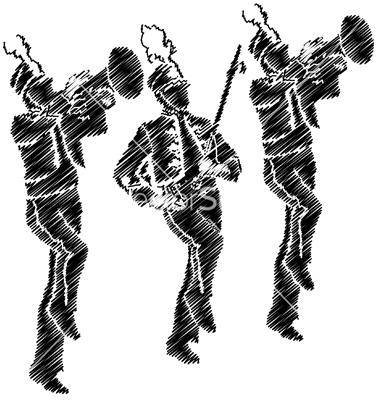 380x400 Band Silhouette Clip Art