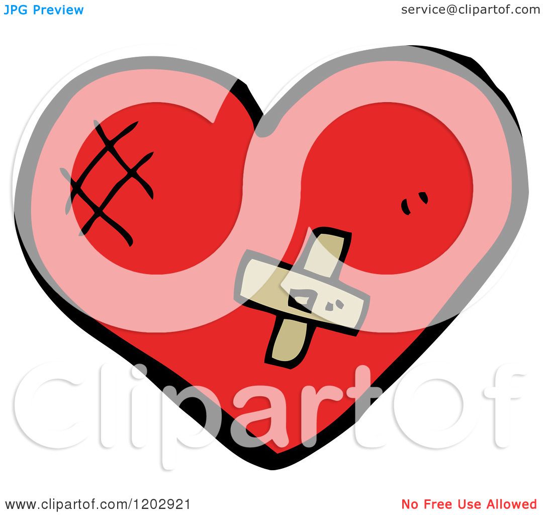 1080x1024 Cartoon Of A Valentine Heart With A Band Aid