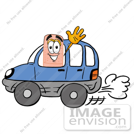 450x450 Cliprt Graphic Of Bandaid Bandage Cartoon Character Driving