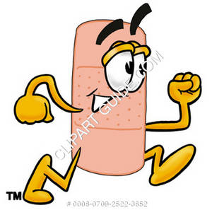 300x297 Illustration Of A Cartoon Band Aid Character Running