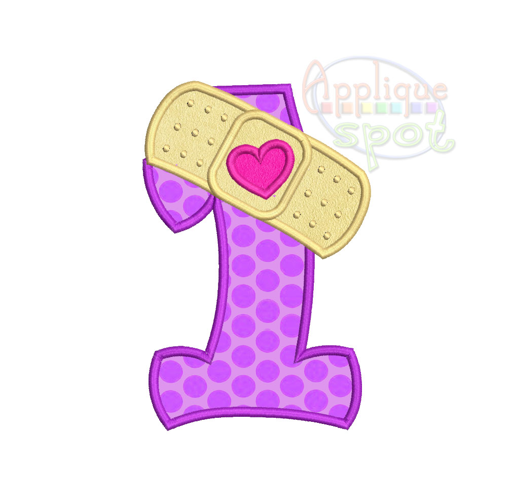 1006x990 Band Aid Numbers Set Applique Spot