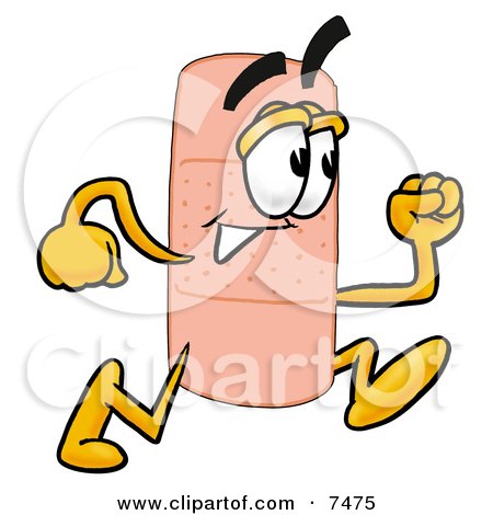 450x470 Clipart Picture Of A Bandaid Bandage Mascot Cartoon Character