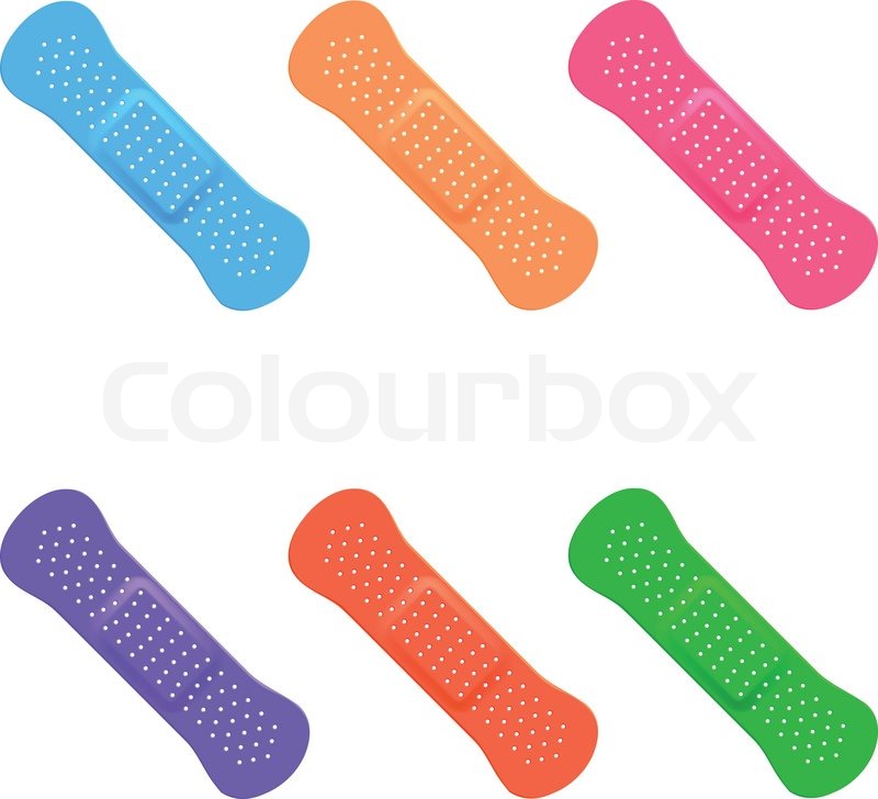 800x728 Colorful Icons Of Bandaid Stock Vector Colourbox