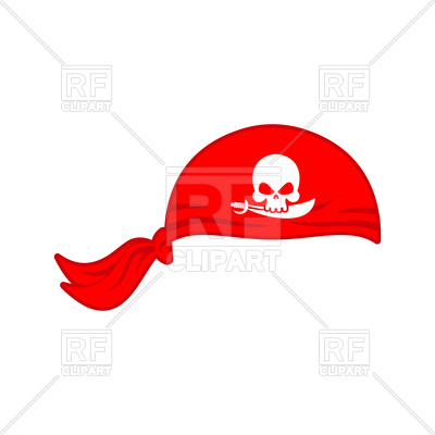 400x400 Pirates Red Bandana Cap Isolated Royalty Free Vector Clip Art
