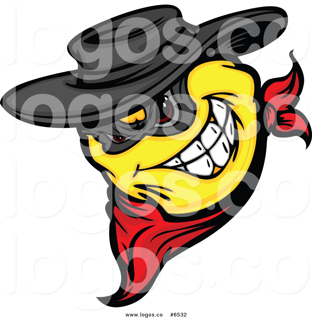 1024x1044 Royalty Free Clip Art Vector Logo Of A Yellow Smiley Bandit