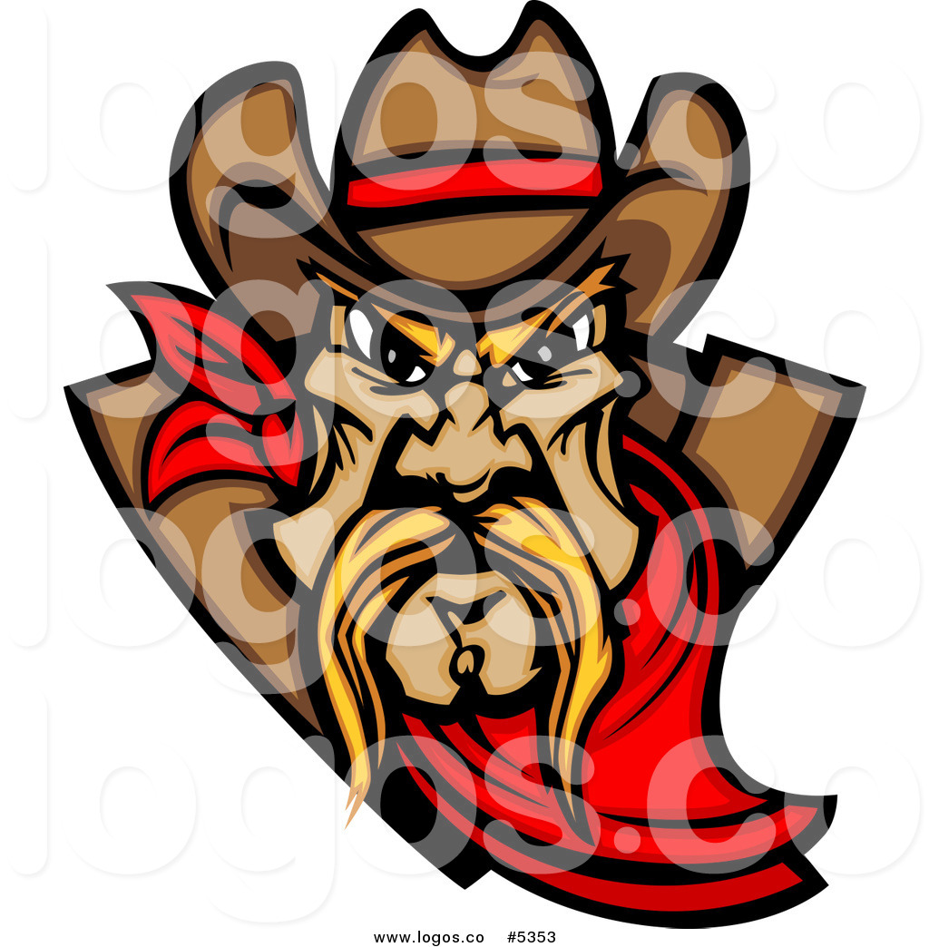 1024x1044 Royalty Free Vector Of A Logo Of A Blond Cowboy Wearing A Read