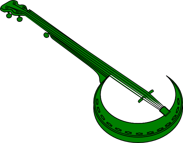600x471 Green Banjo Clip Art