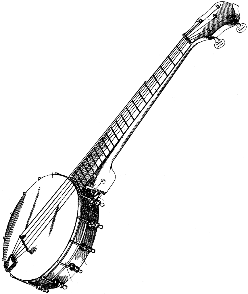 863x1024 Rendered View Of A Banjo Clipart Etc