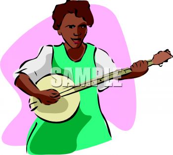 350x315 Royalty Free Clipart Image Black Woman Playing A Banjo