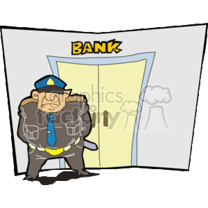 300x300 Royalty Free Bank Security Guard 154841 Vector Clip Art Image