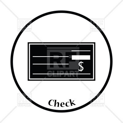400x400 Thin Circle Design Of Bank Check Icon Royalty Free Vector Clip Art