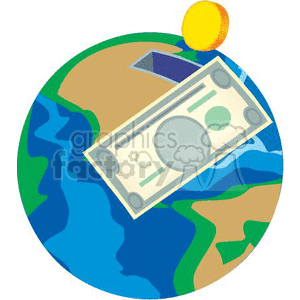 300x300 Royalty Free Earth Piggy Bank 369906 Vector Clip Art Image