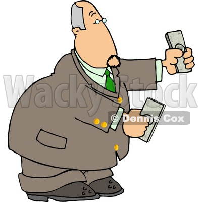 400x400 Businessman Holding Cash Money In Both Hands Clipart Djart