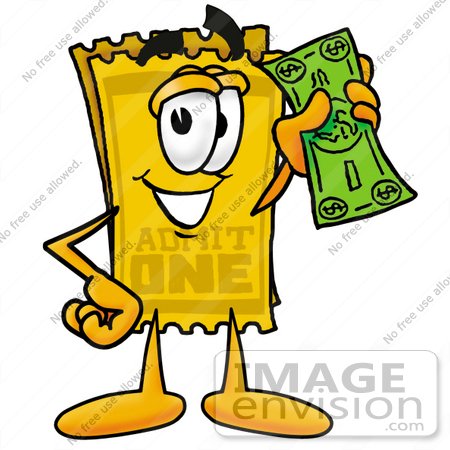 450x450 Cliprt Graphic Of Goldendmission Ticket Character Holding