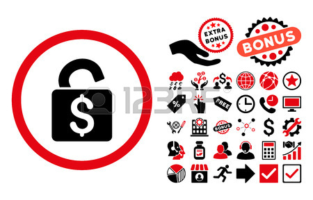 450x288 Open Banking Lock Icon With Bonus Clip Art. Glyph Illustration